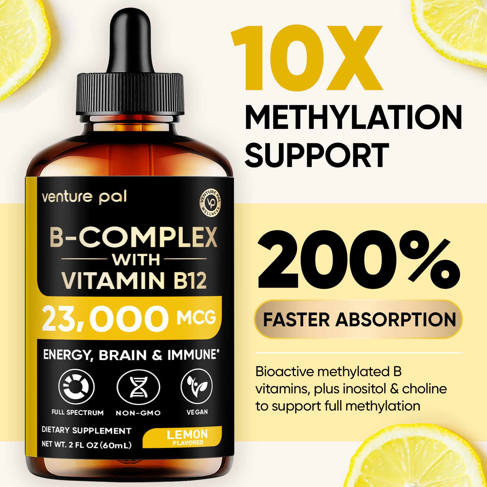 Gouttes Venture Pal B9 Folate croissance cellulaire et vitalité.