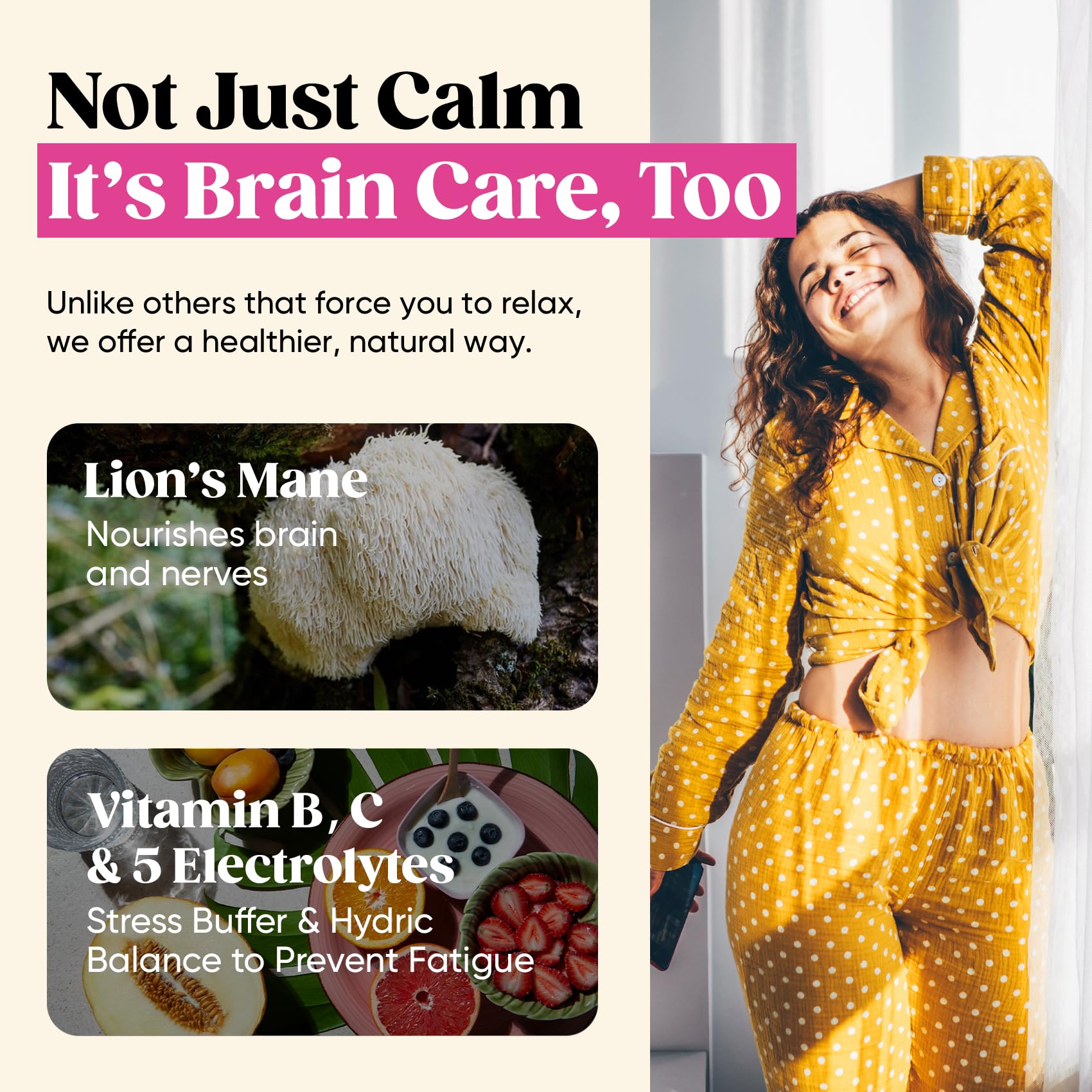 Venture Pal Calm Ingrédients L-Theanine – favorise le calme et la concentration.
