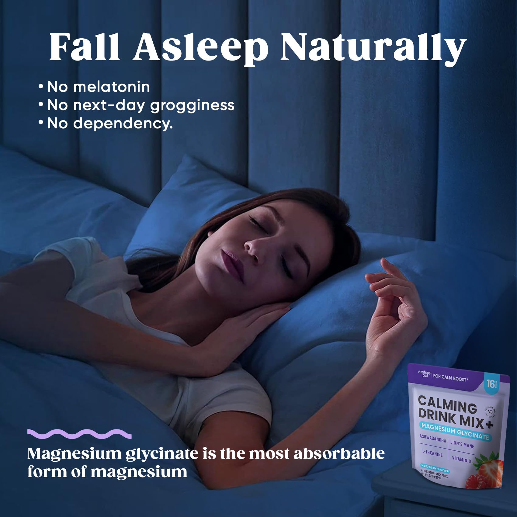 Venture Pal Calm Drink Mix, vitamines B5,B6,B12 et C pour vitalité.