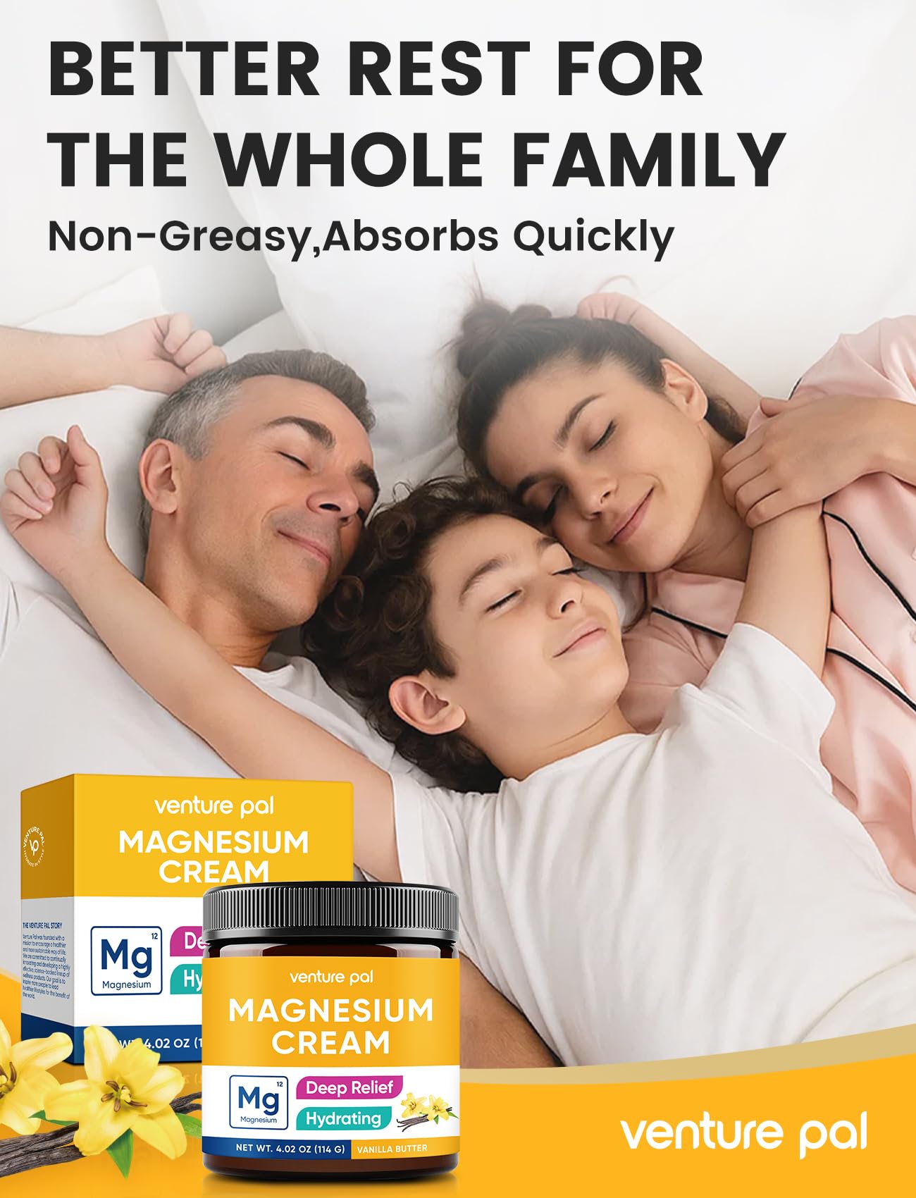 Crème magnésium Venture Pal – texture onctueuse pour détendre les muscles après l’effort.