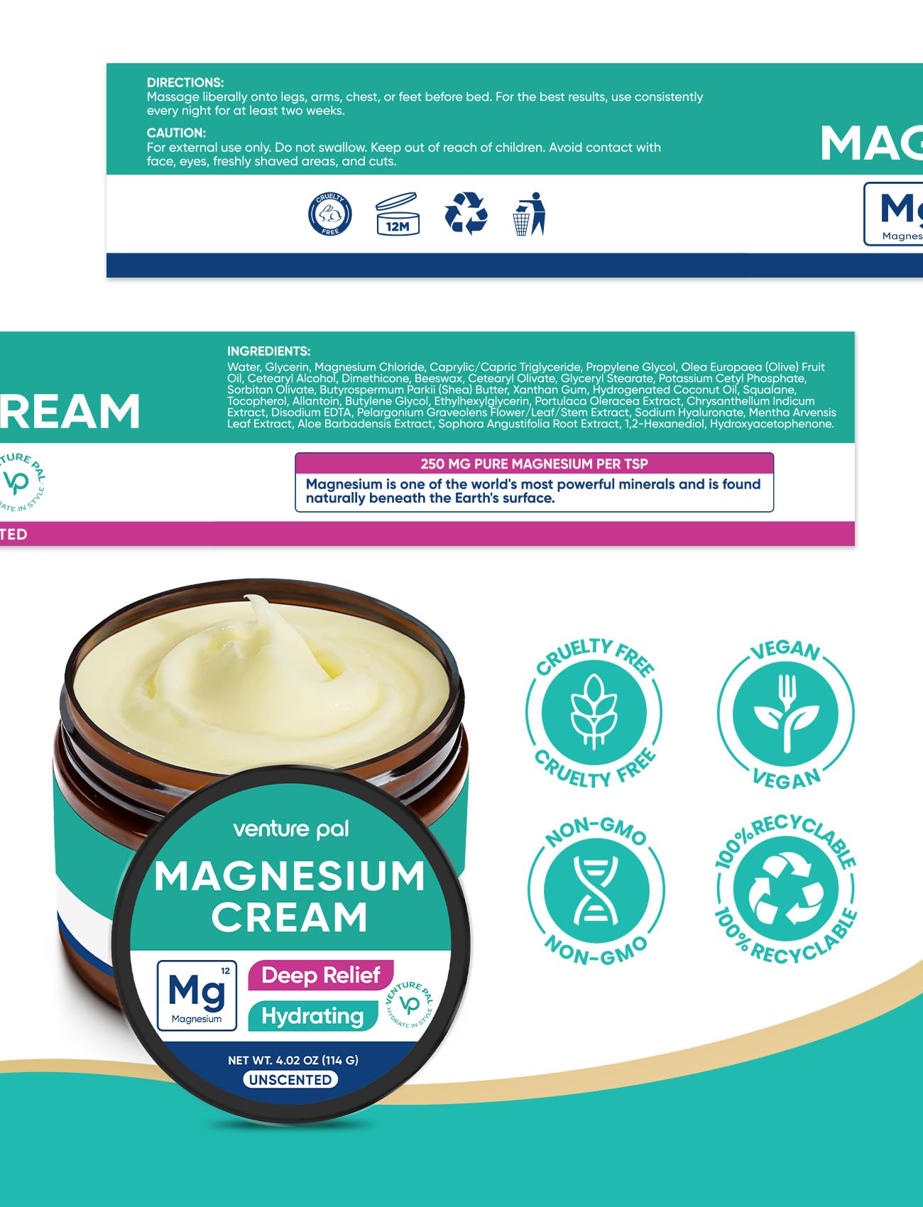 Détente musculaire potentielle après activité grâce à la crème magnésium Venture Pal.