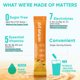 Venture Pal Electrolytes sans sucre vegan keto: formule adaptée sans OGM.