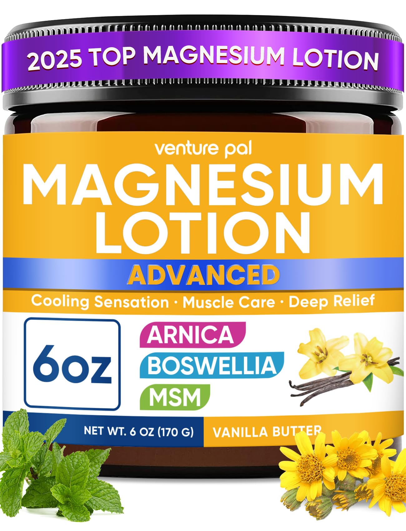 Lotion Venture Pal magnésium et arnica, sensation fraîche dès l’application.