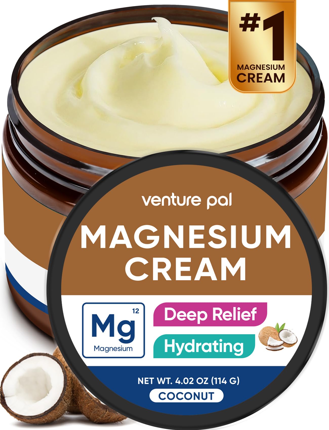 Lotion magnesium Venture Pal en flacon, prêt à une utilisation quotidienne.