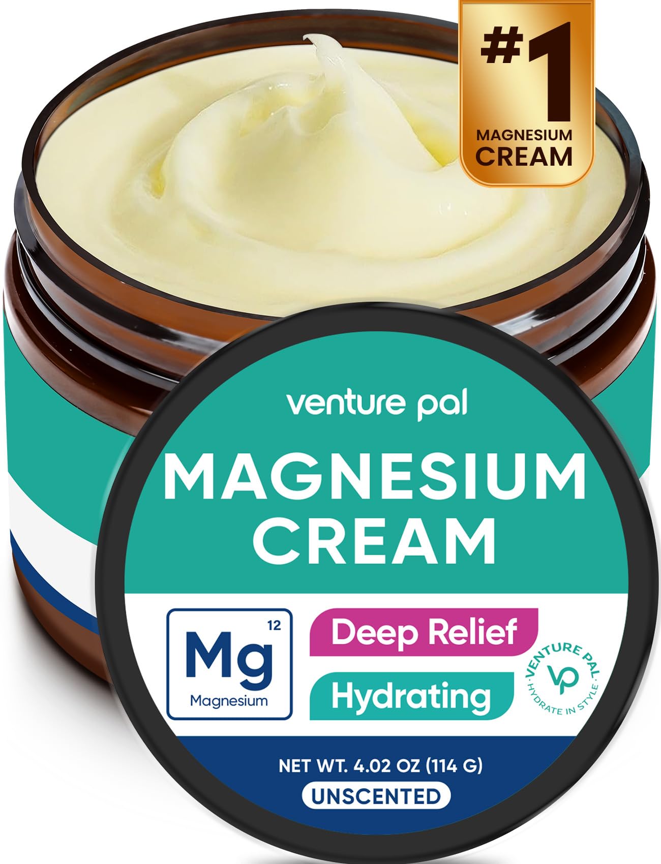 Venture Pal Magnésium Crème: bouteille prête à l'application, détente musculaire potentielle.