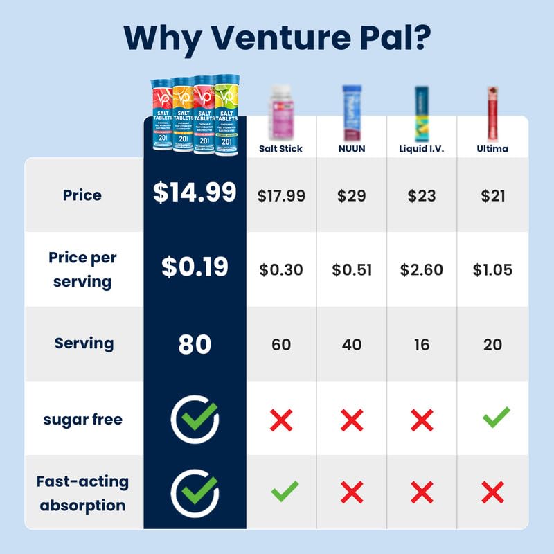 Boîte Venture Pal avec quatre tablettes sans sucre pour déplacement