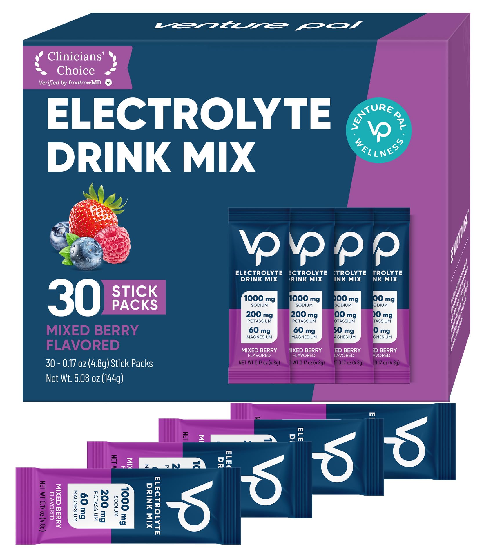 Venture Pal Pochettes Électrolyte Sodium Haute pour hydratation rapide pendant l'entraînement