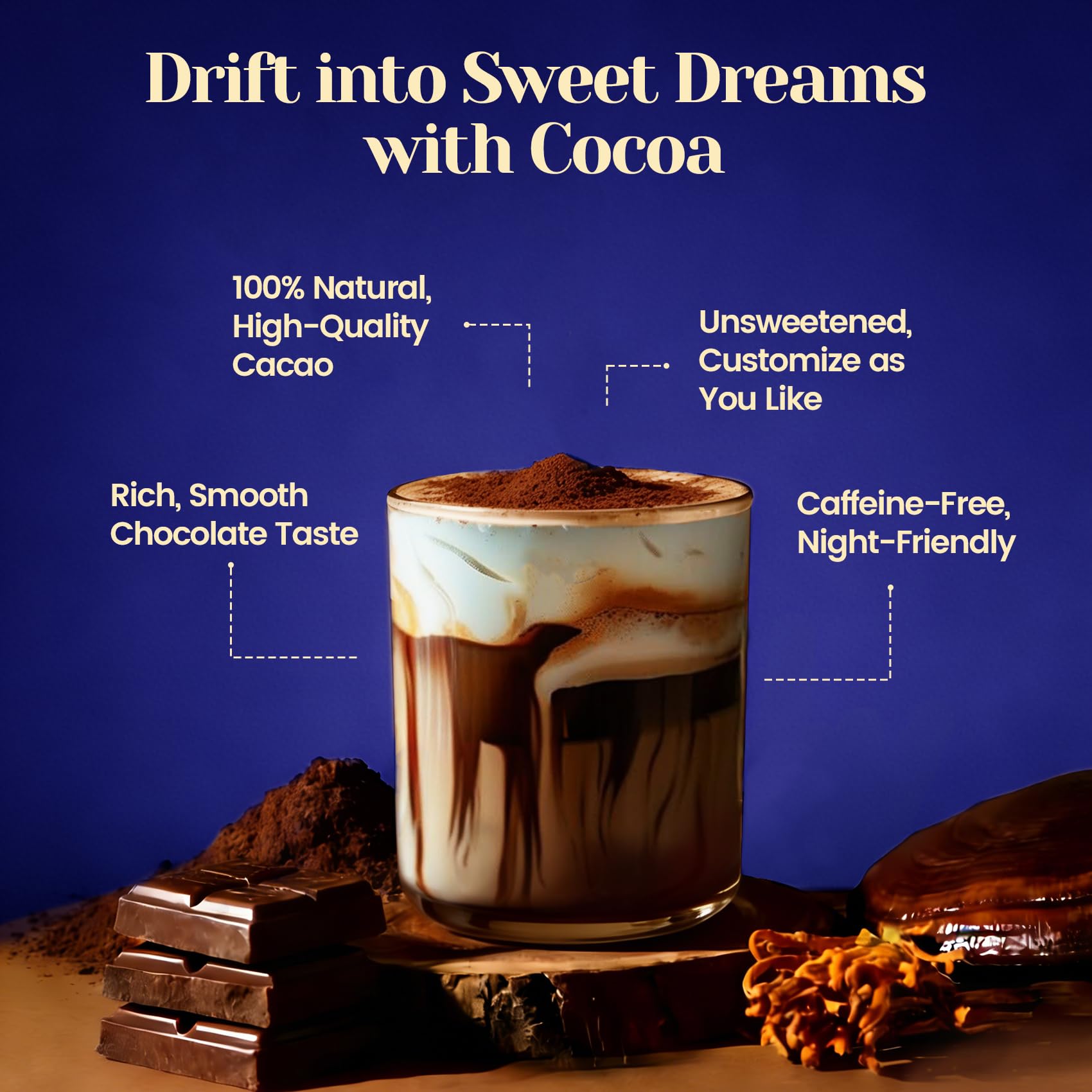 Venture Pal Poudre cacao sans caféine et sans sucre ajouté