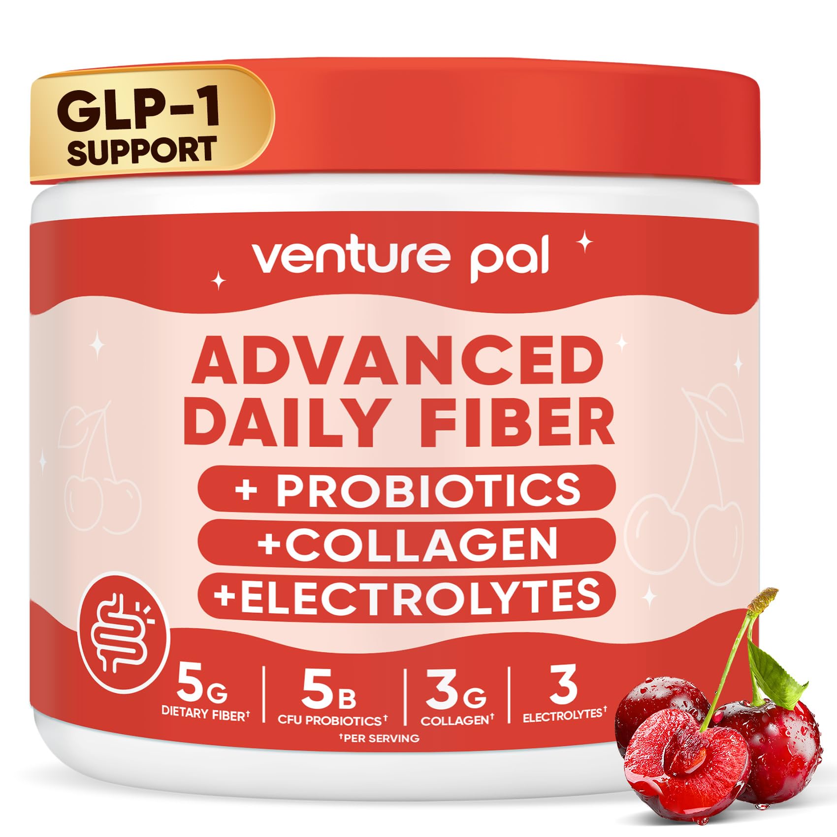 Venture Pal Poudre Fibre 6-en-1: dose quotidienne pour l'équilibre intestinal.