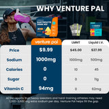 Venture Pal sachet électrolyte zéro calorie, usage nomade et facile.