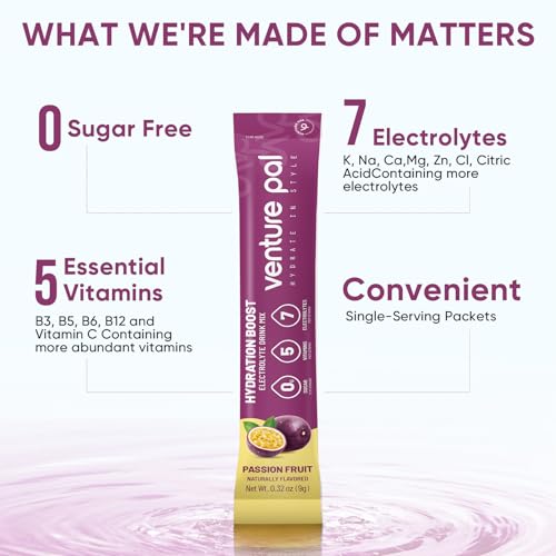 Verre prêt avec Venture Pal électrolyte sans sucre et hydratation simple