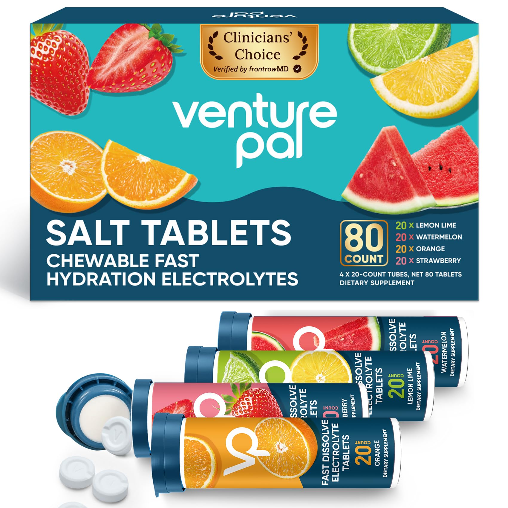 Tablettes Venture Pal à mâcher, dissolution rapide pour hydrater pendant l'effort