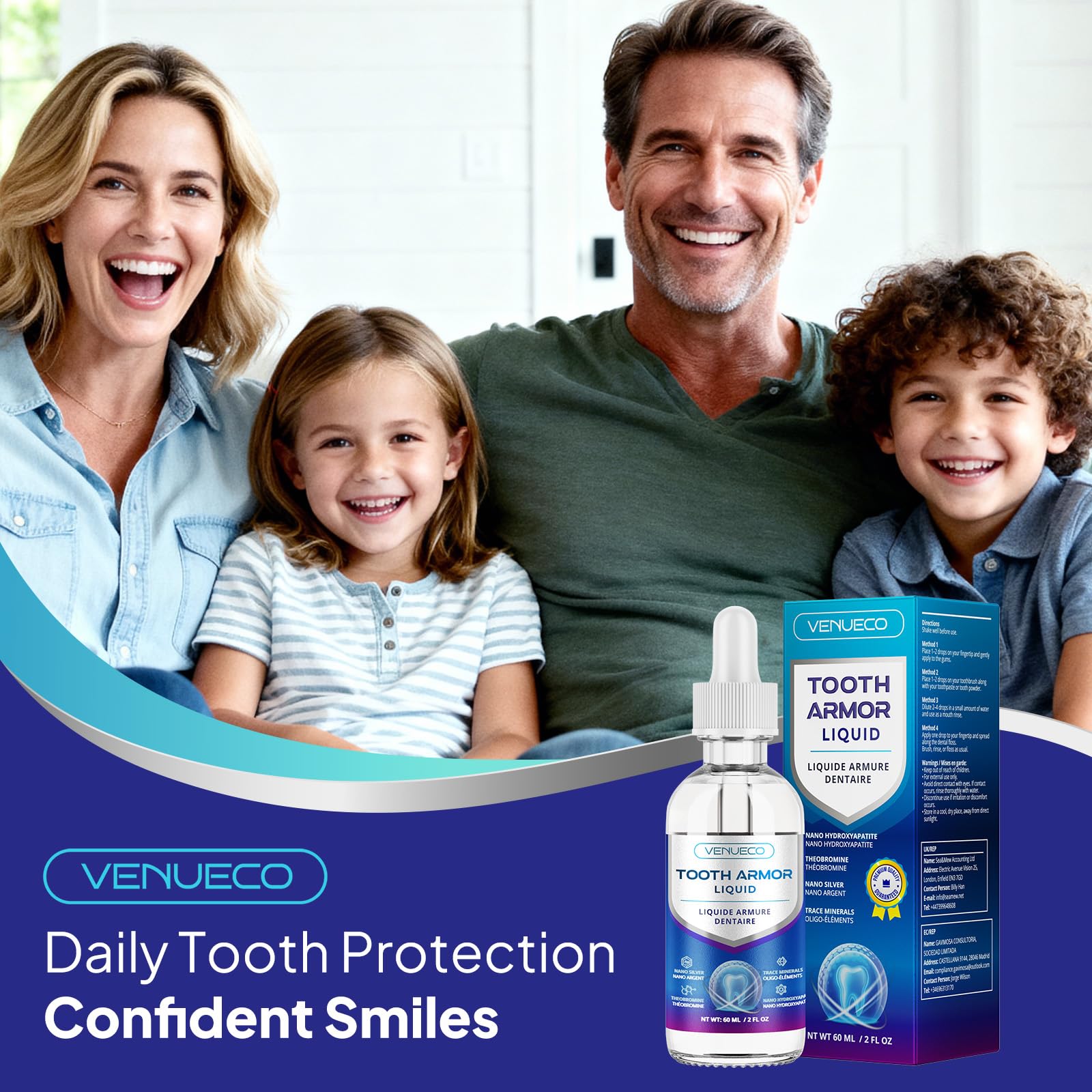 VENUECO Armure Dentaire amélioration de l'écosystème buccal durable