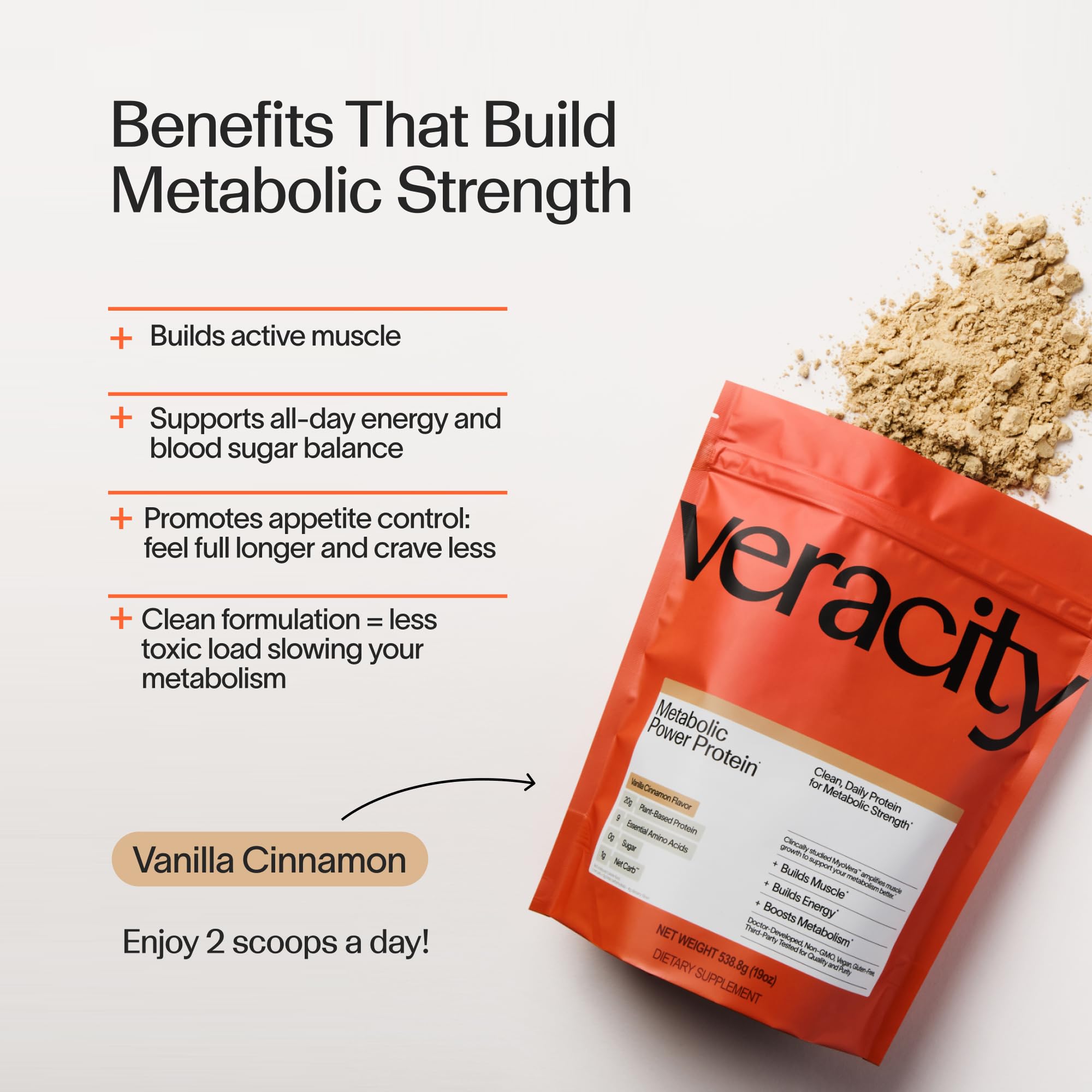VERACITY SELFCARE boisson protéinée vanille cannelle mélangée dans l'eau