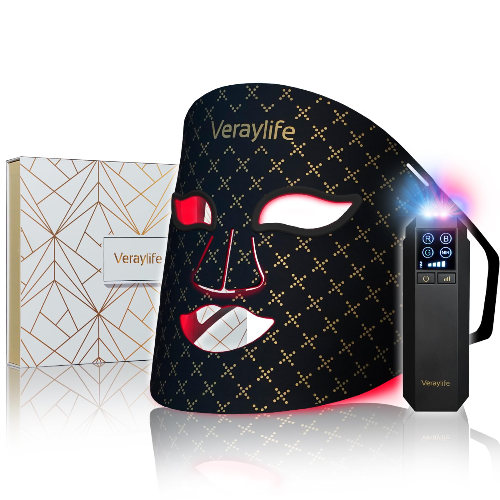 Veraylife masque visage lumière rouge 850 nm pour un teint éclatant.