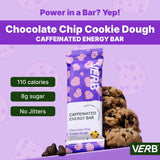 Barre Verb Énergétique Chocolat et Pépites Pâte Biscuit, texture moelleuse et croquante.