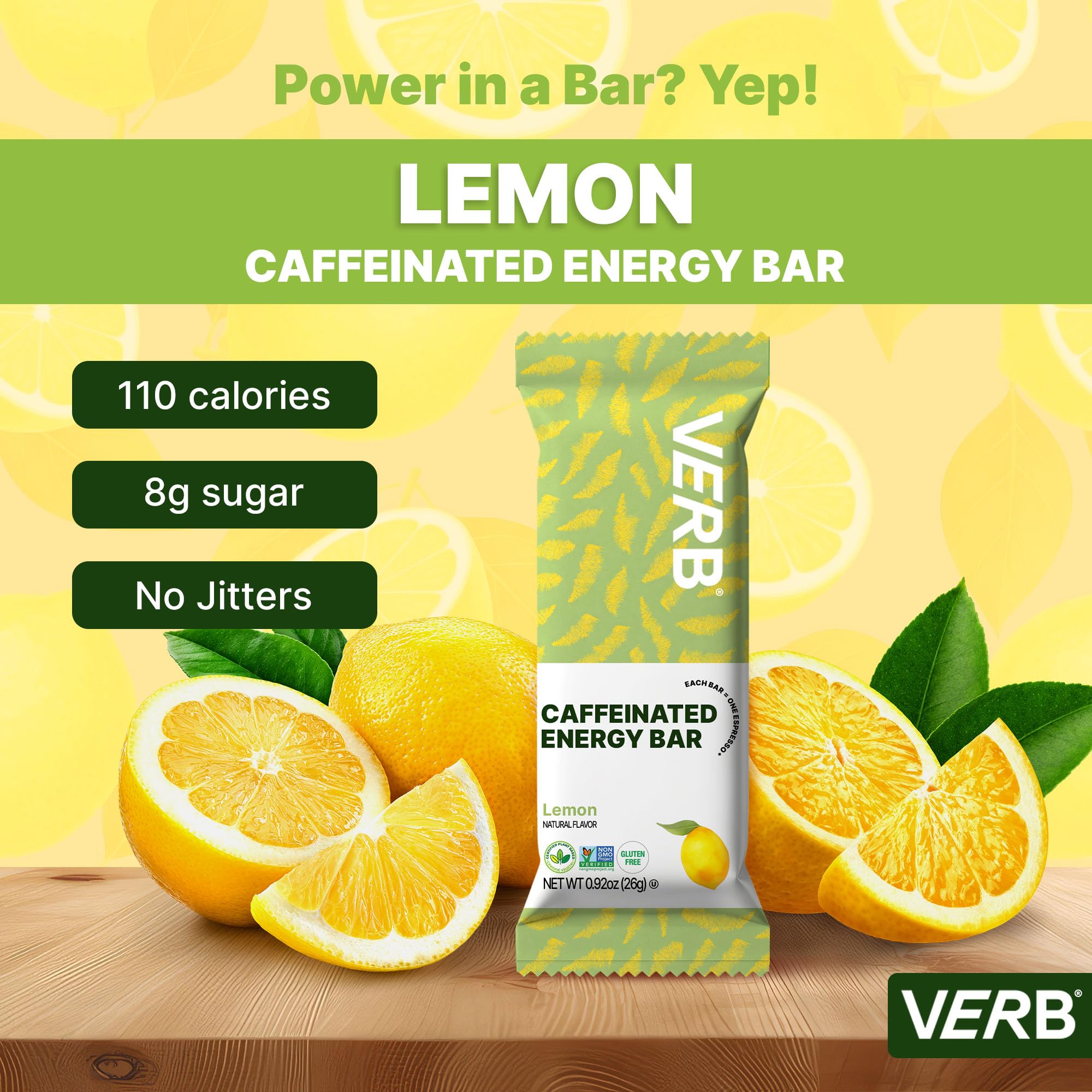 Verb Barre Énergie Citron ingrédients à base d’avoine biologique.