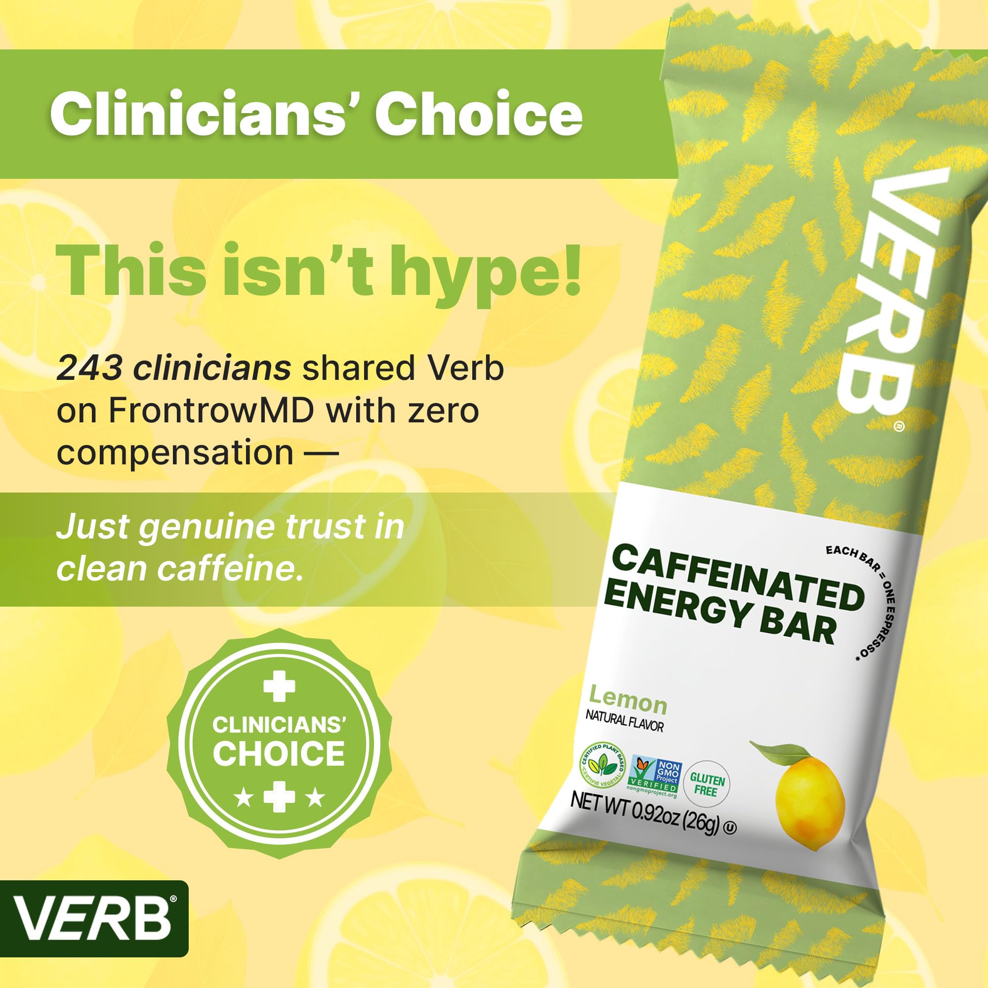 Verb Barre Énergie Citron texture moelleuse et agréable à mordre.
