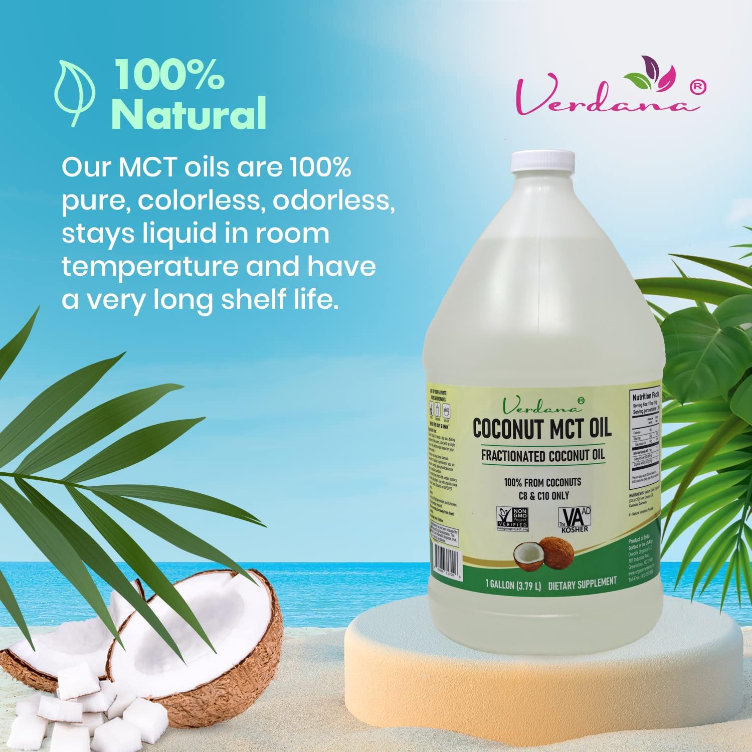 Verdana Huile MCT Coco – aromathérapie douce pour détente.