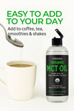 Verdana Organic MCT Oil : café en préparation, mélange discret sans changer le goût.