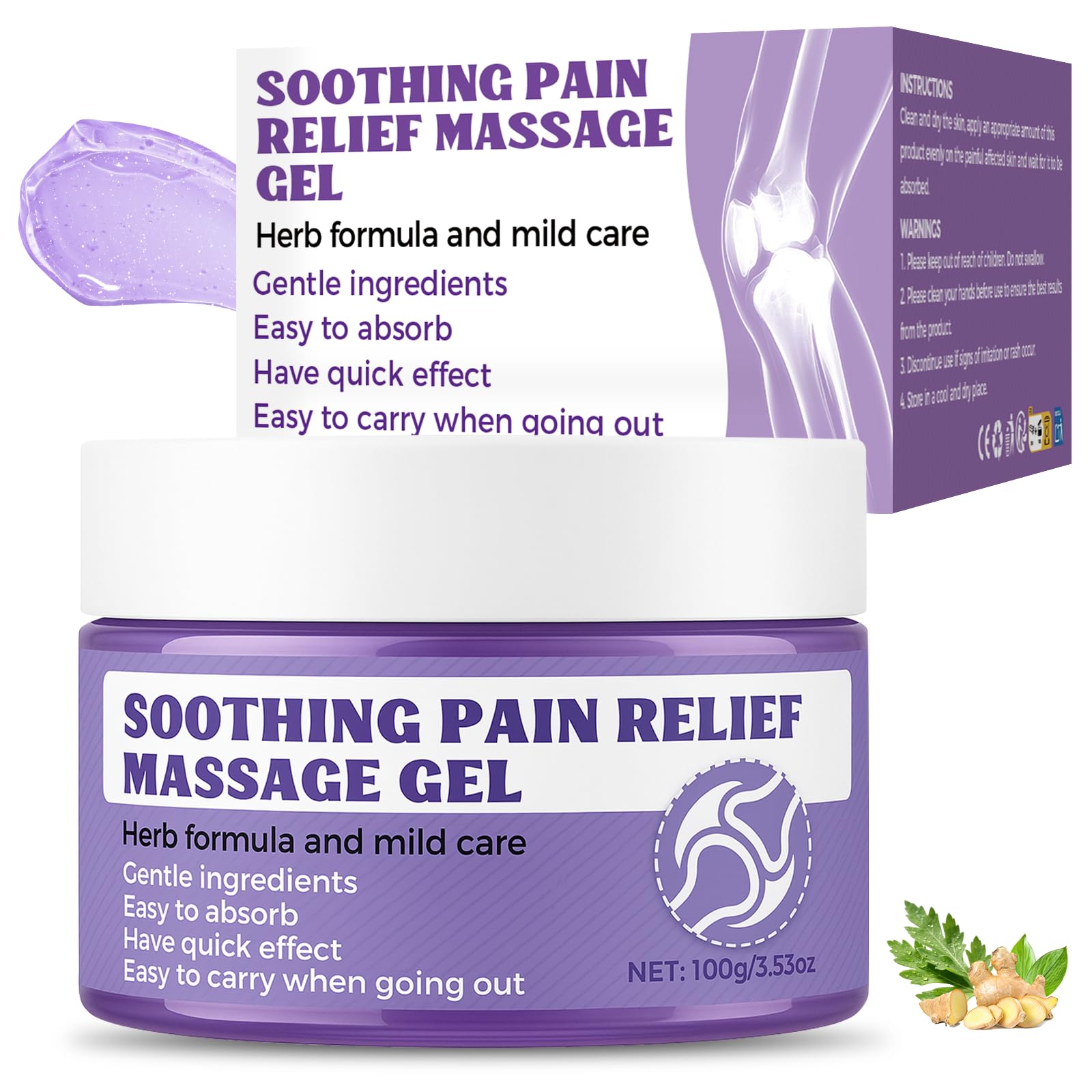 Vereclue Gel apaisant articulations — emballage 100 g pour une utilisation pratique et confortable.