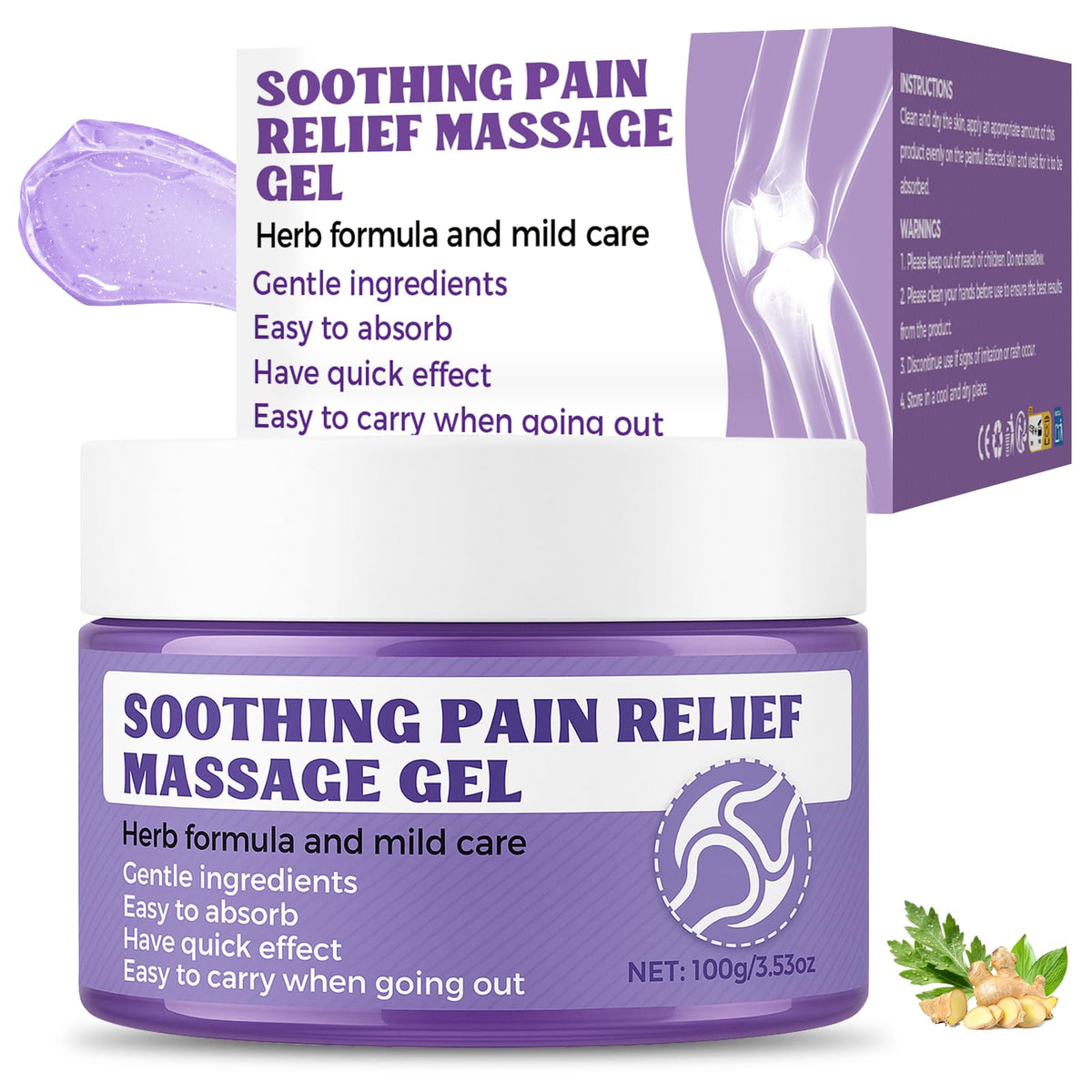 Vereclue Gel apaisant articulations — emballage 100 g pour une utilisation pratique et confortable.