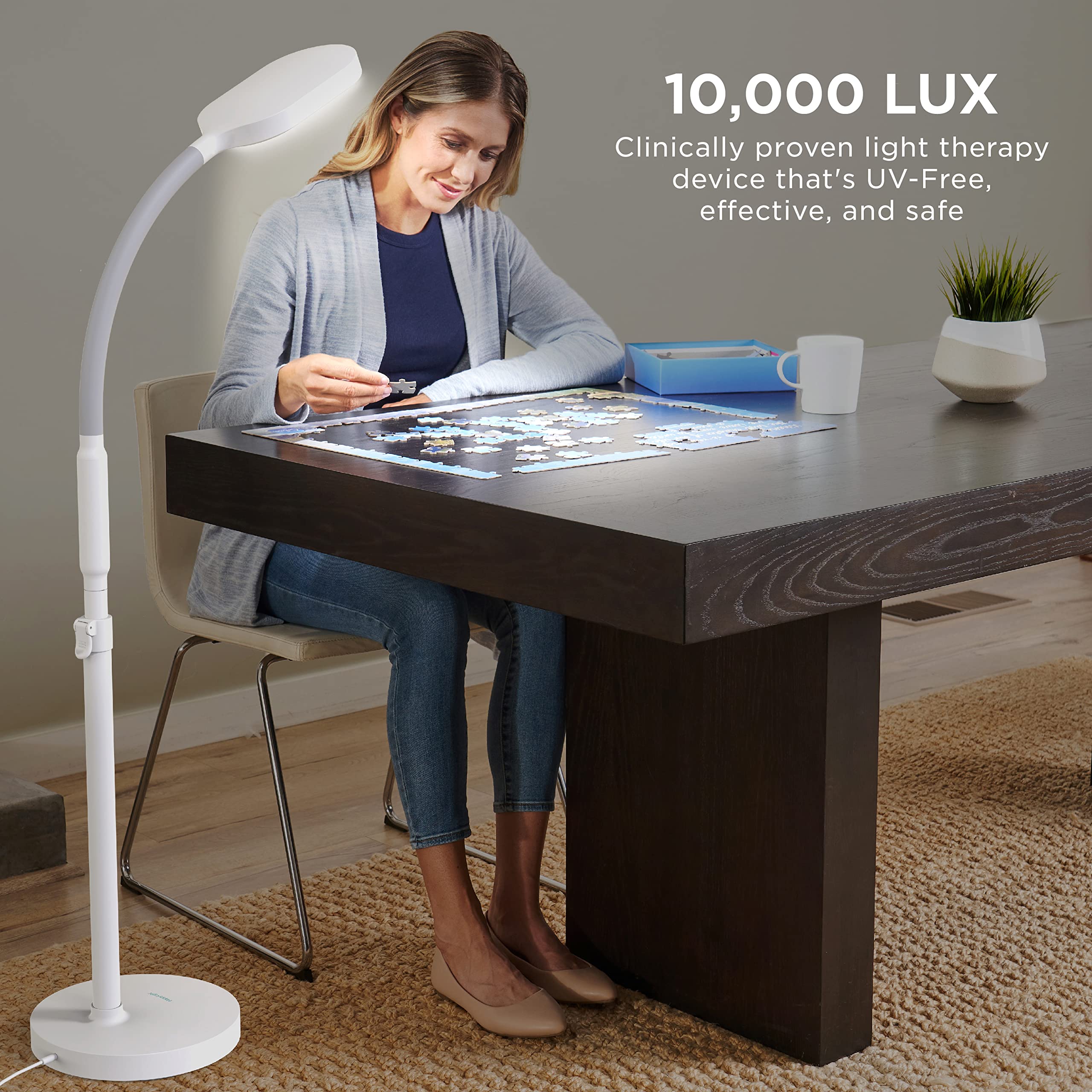 Verilux HappyLight Duo: thérapie lumineuse à 10 000 lux pour routine matinale