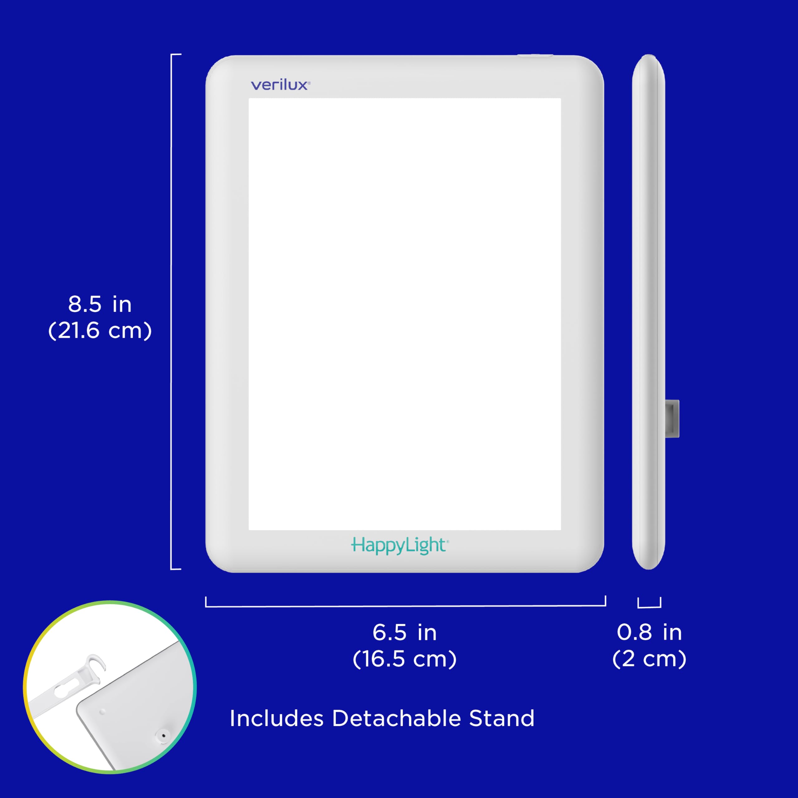 Verilux HappyLight Lucent – design ultra-fin, parfait pour bureau et chambre.