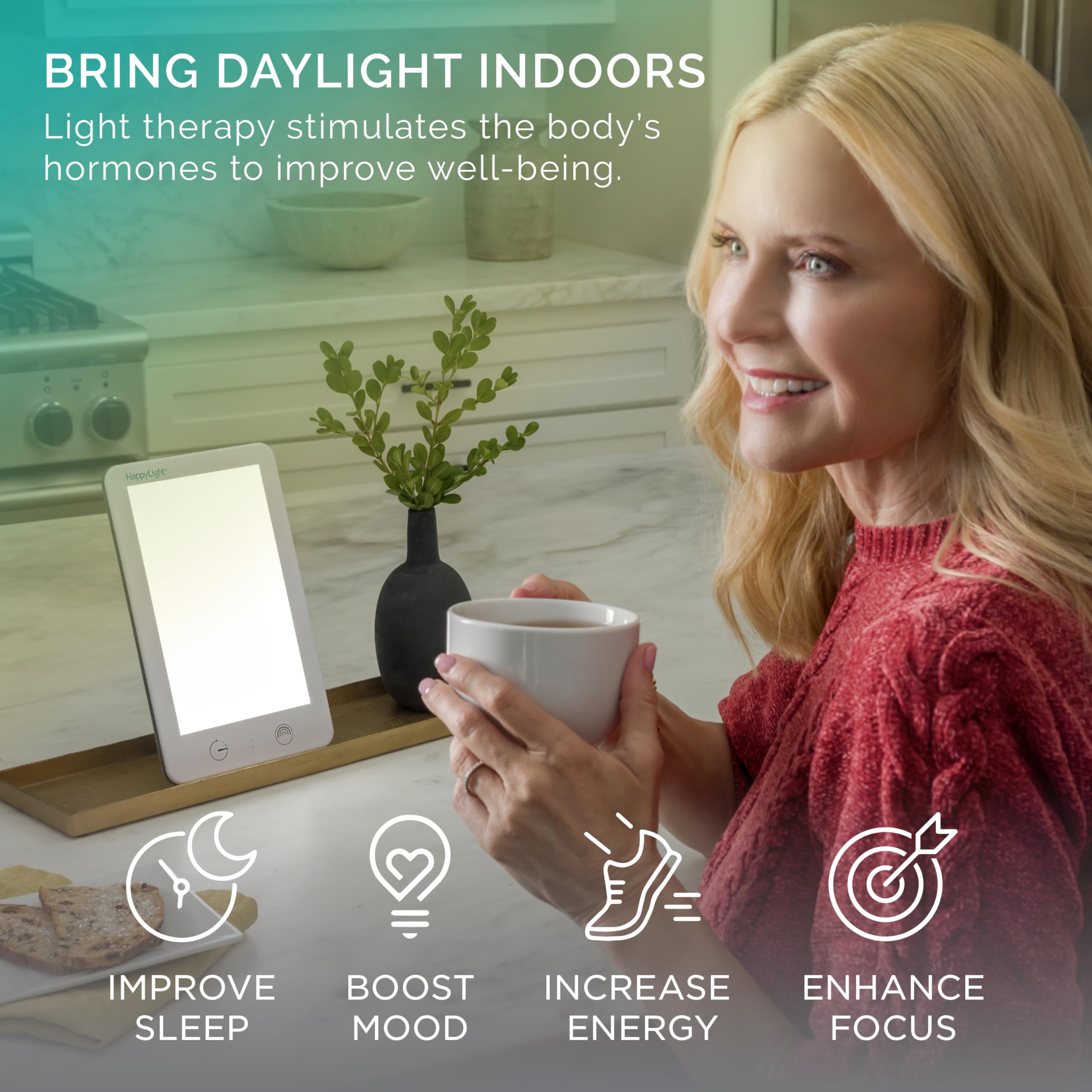 Verilux HappyLight Lumi Plus réglage-brillance 3 niveaux: personnalisation de l'éclairage