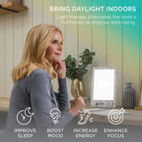 Verilux HappyLight Luxe : lumière LED blanche, intensité réglable pour sessions rapides.