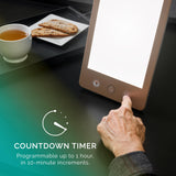 Verilux HappyLight Luxe avec pied amovible: placement flexible au mur ou sur table.