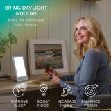 Verilux HappyLight Touch Plus réglage de luminosité pour adapter l'éclairage selon vos préférences.