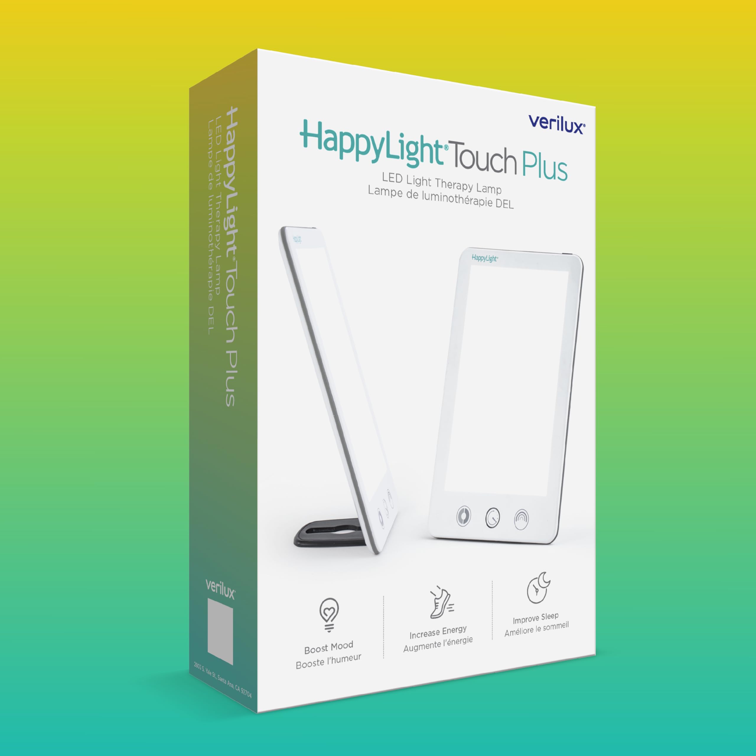 Verilux HappyLight Touch Plus utilisation domestique pratique et portable.