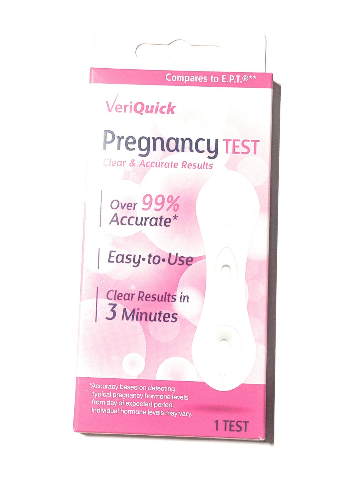 VeriQuick: affichage clair des résultats en trois minutes pour dépistage rapide et discret.