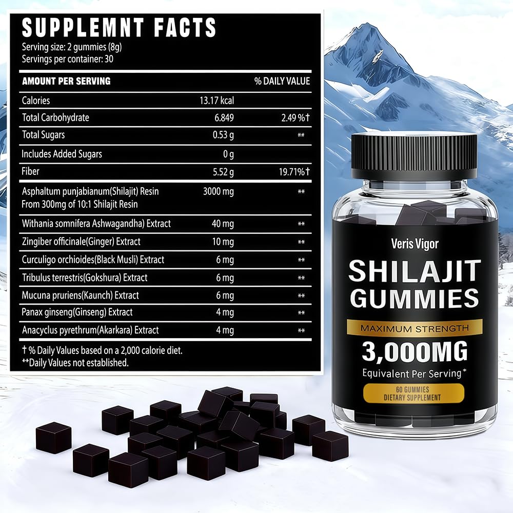 Gommes Shilajit Veris Vigor près du matériel de sport.