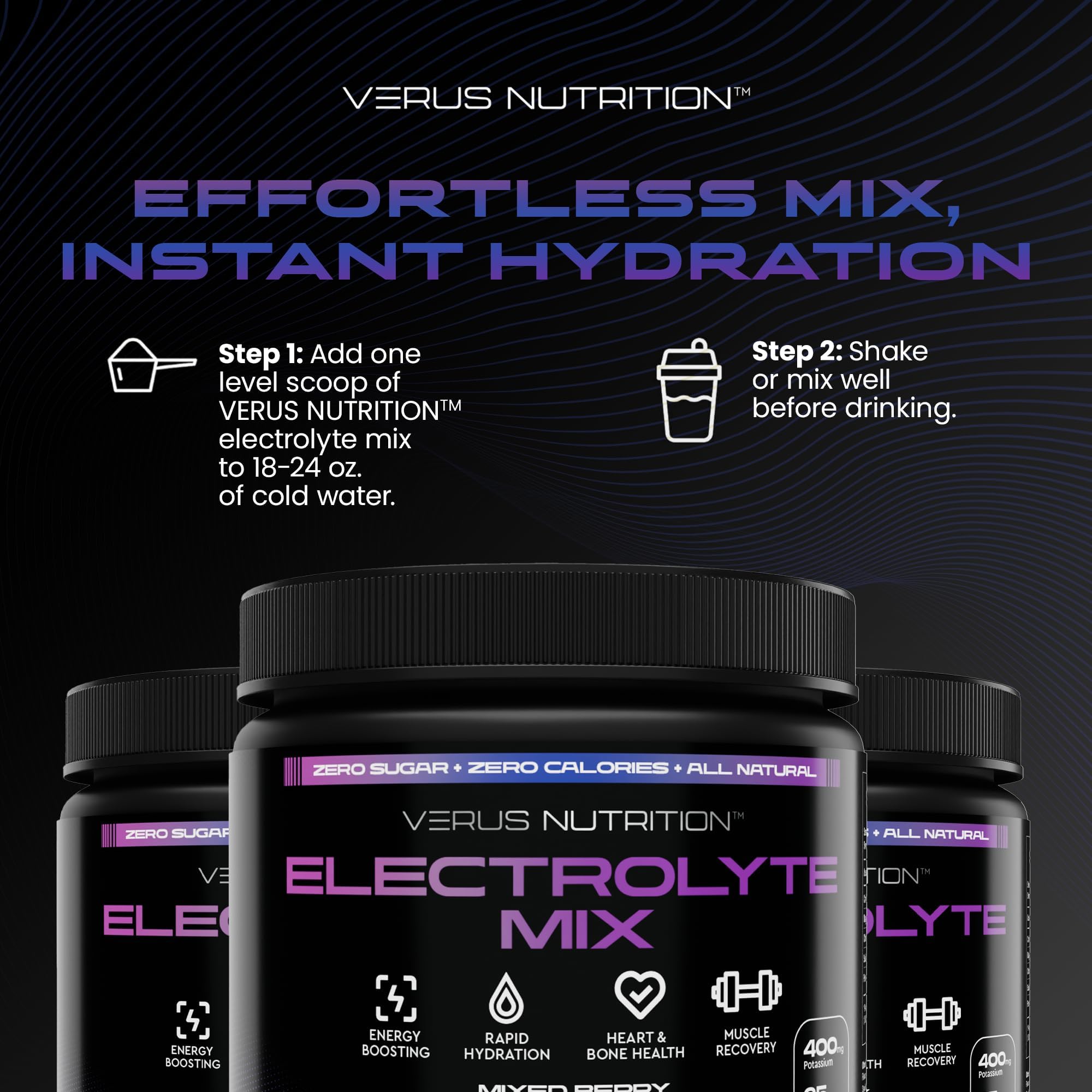 VERUS NUTRITION Dosage précis facilitant 60 portions.