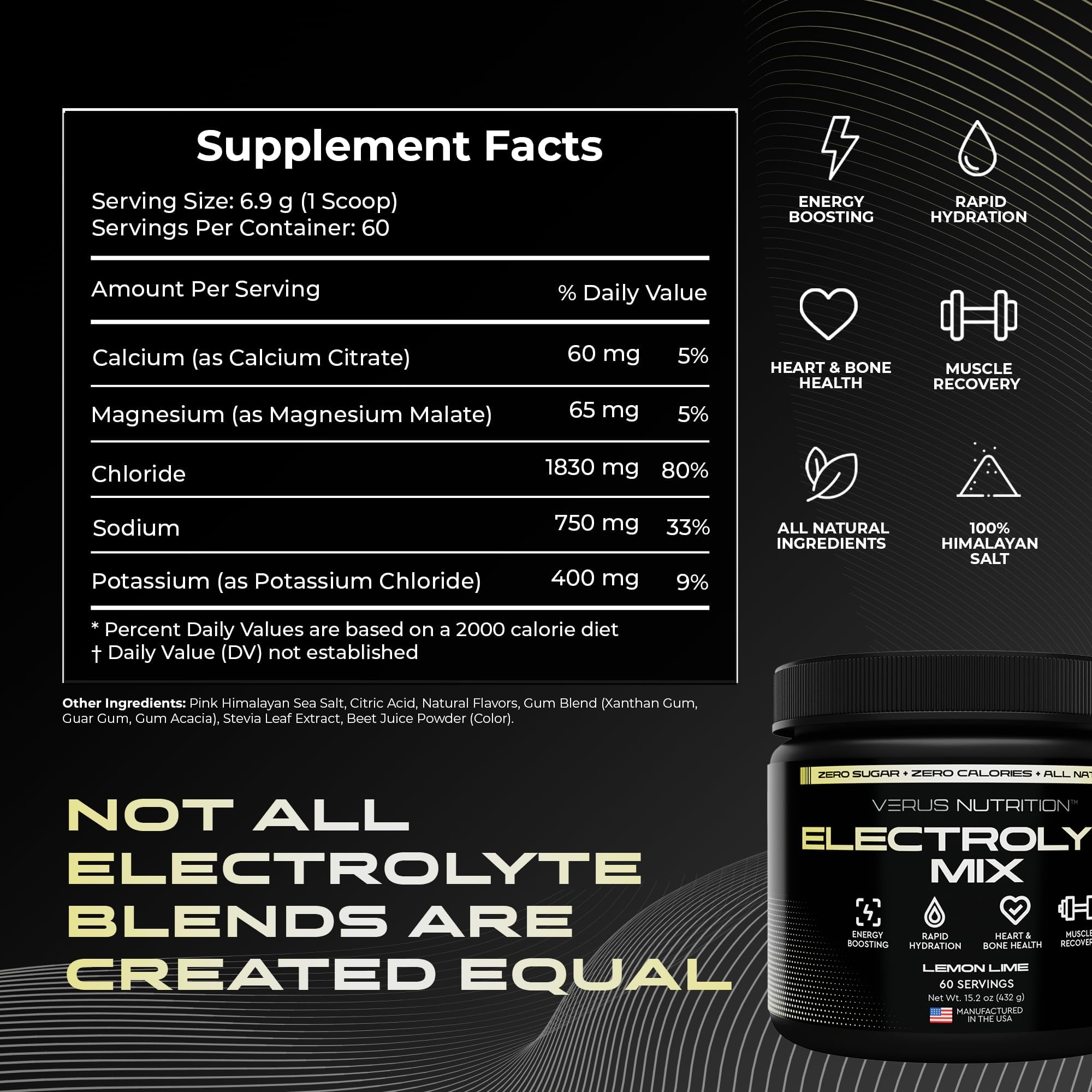 MINÉRAUX ESSENTIELS — VERUS NUTRITION offre un équilibre hydrique potentiellement bénéfique.
