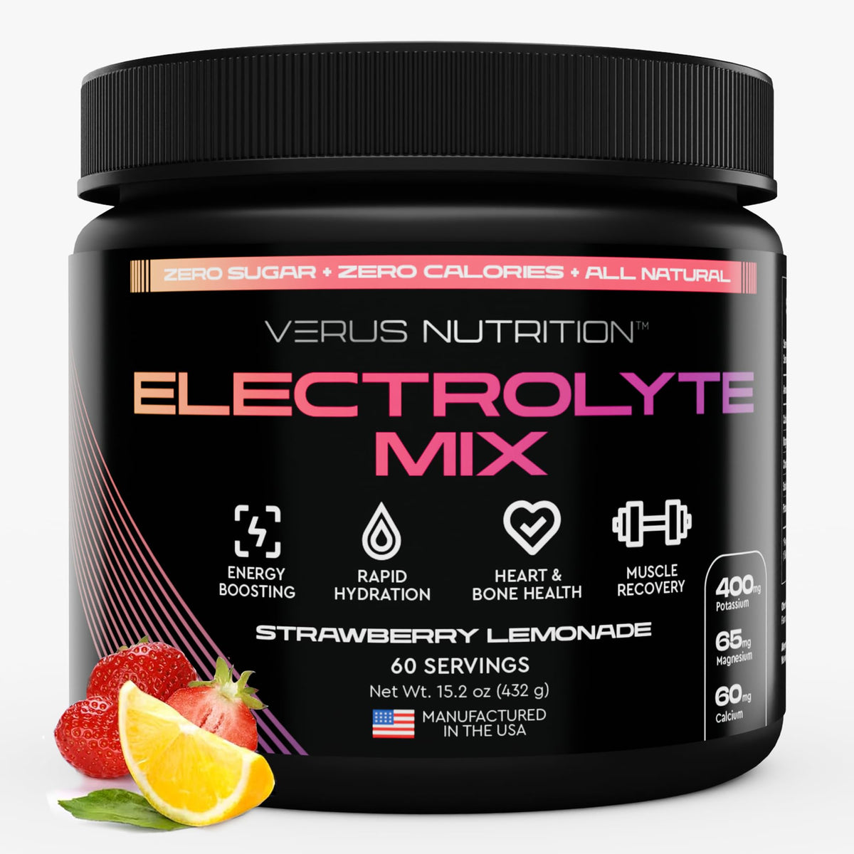 VERUS NUTRITION Electrolytes: bouteille prête à l'hydratation sans sucre