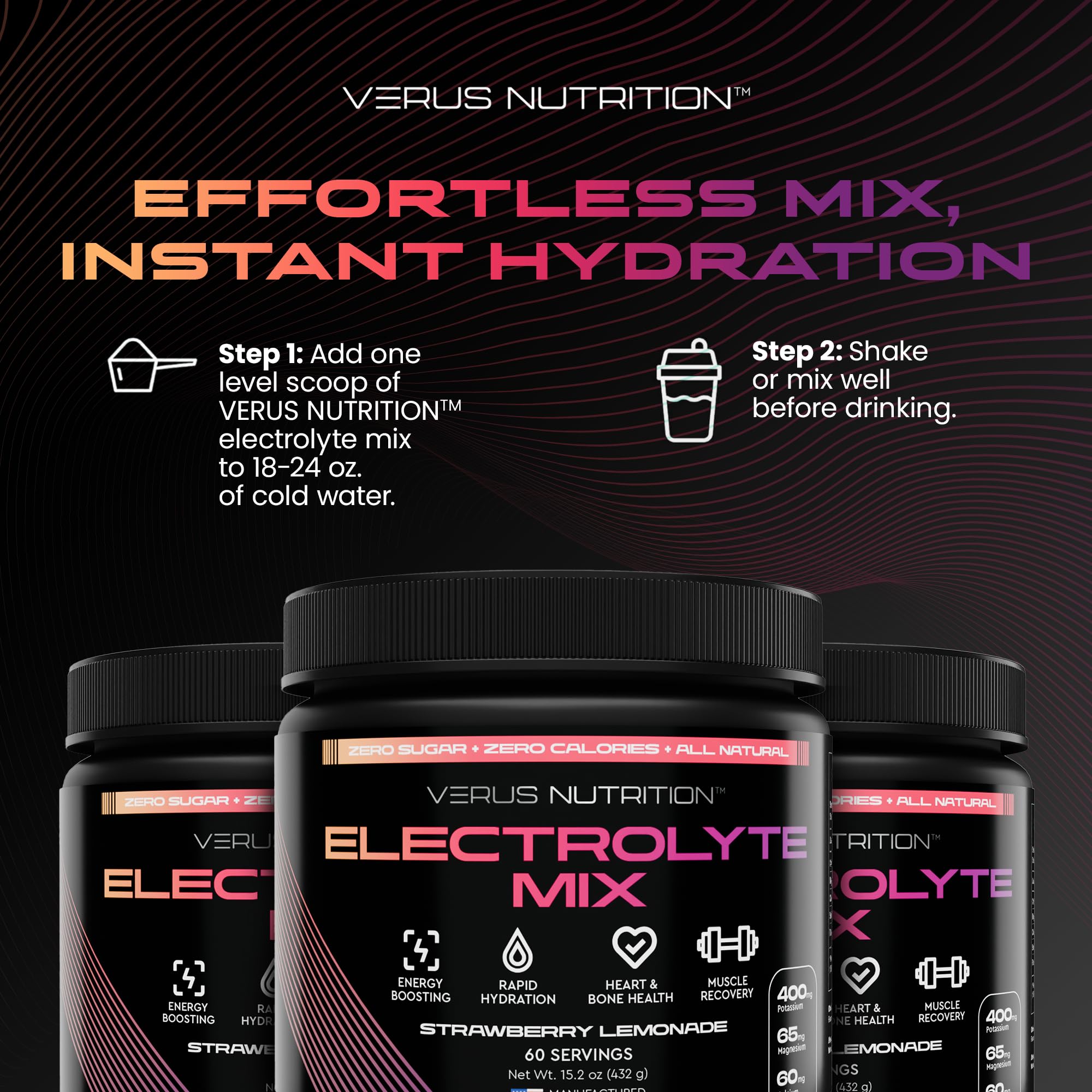 VERUS NUTRITION Electrolytes saveur Citron Lime: goût vif et léger