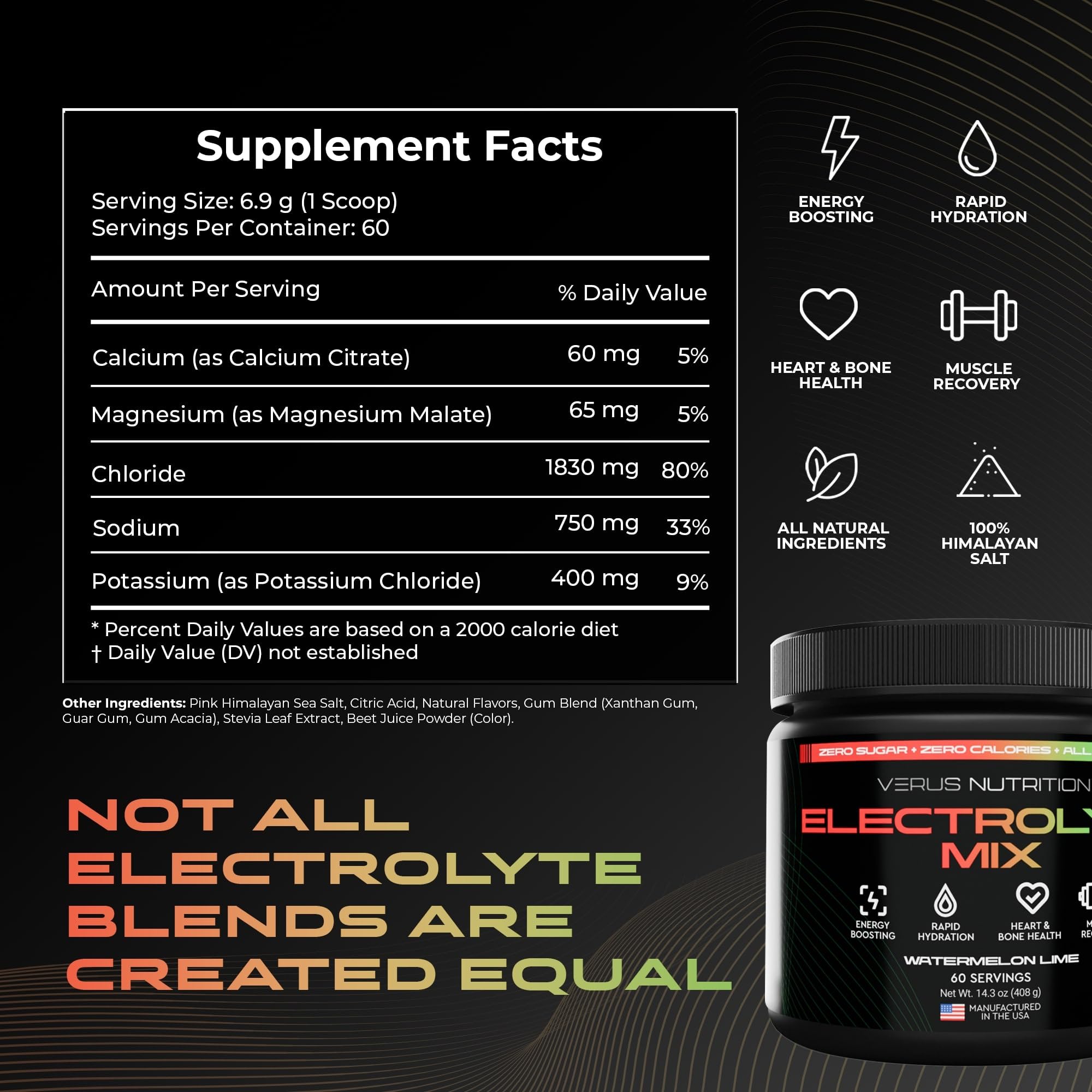 VERUS NUTRITION goût pastèque-citron vert, rafraîchissement optimal pour l été
