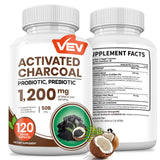 VEV Charbon actif bio et coco avec emballage élégant potentiel soutien digestif