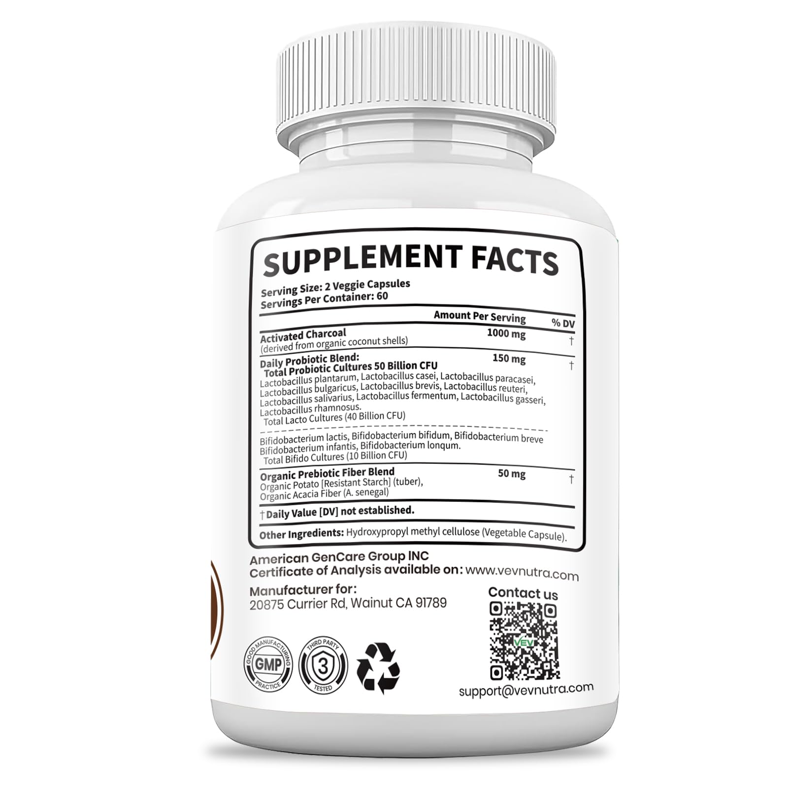 VEV Digestion équilibre duo charbon actif et probiotiques usage quotidien potentiel