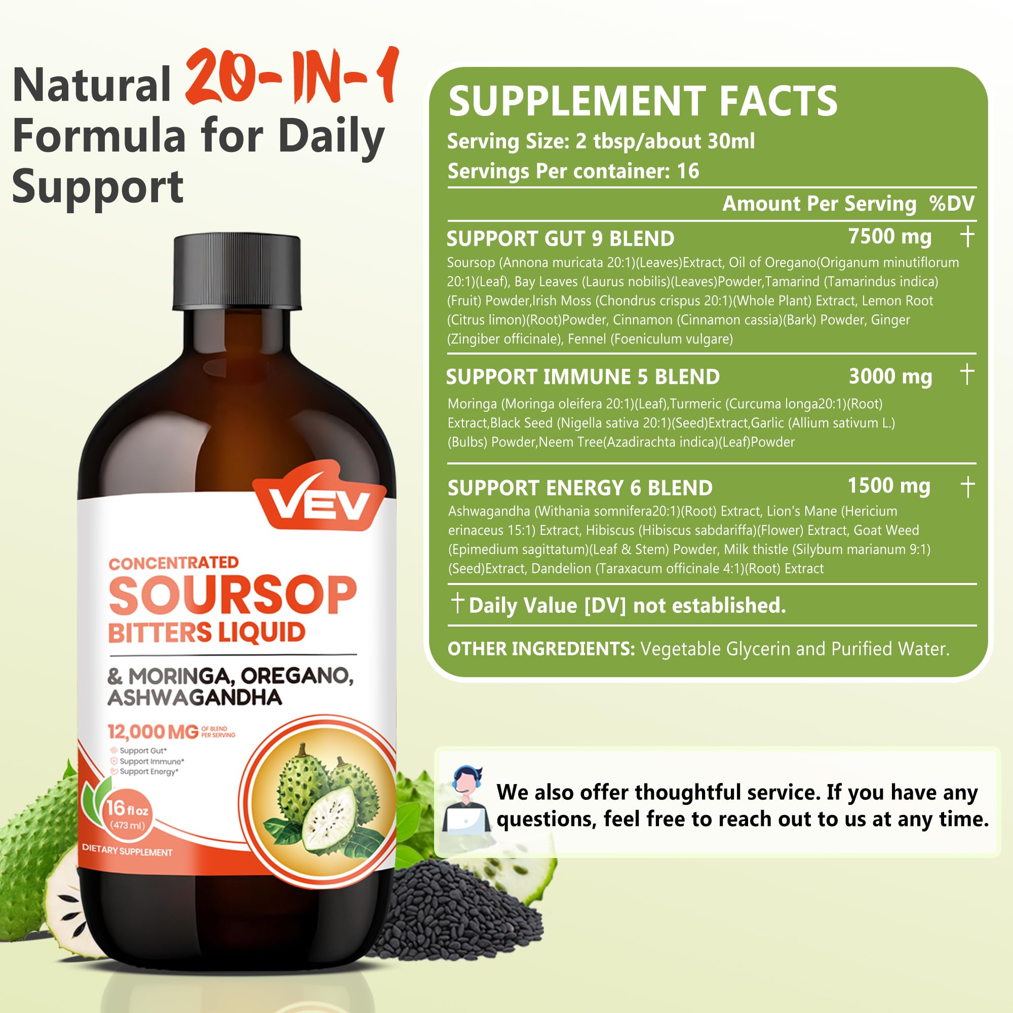 Forme liquide VEV: absorption rapide après ingestion.