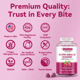 Vevoec Gynable Biotine gommes fiche nutritionnelle: teneur élevée en biotine par portion.