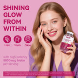 Vevoec Gynable Biotine gommes vue rapprochée: texture douce et arôme framboise naturelle.