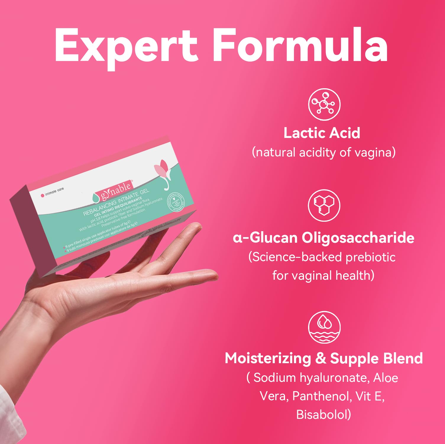 Vevoec Gynable – Panthenol et Aloe : soin nourrissant et apaisant.
