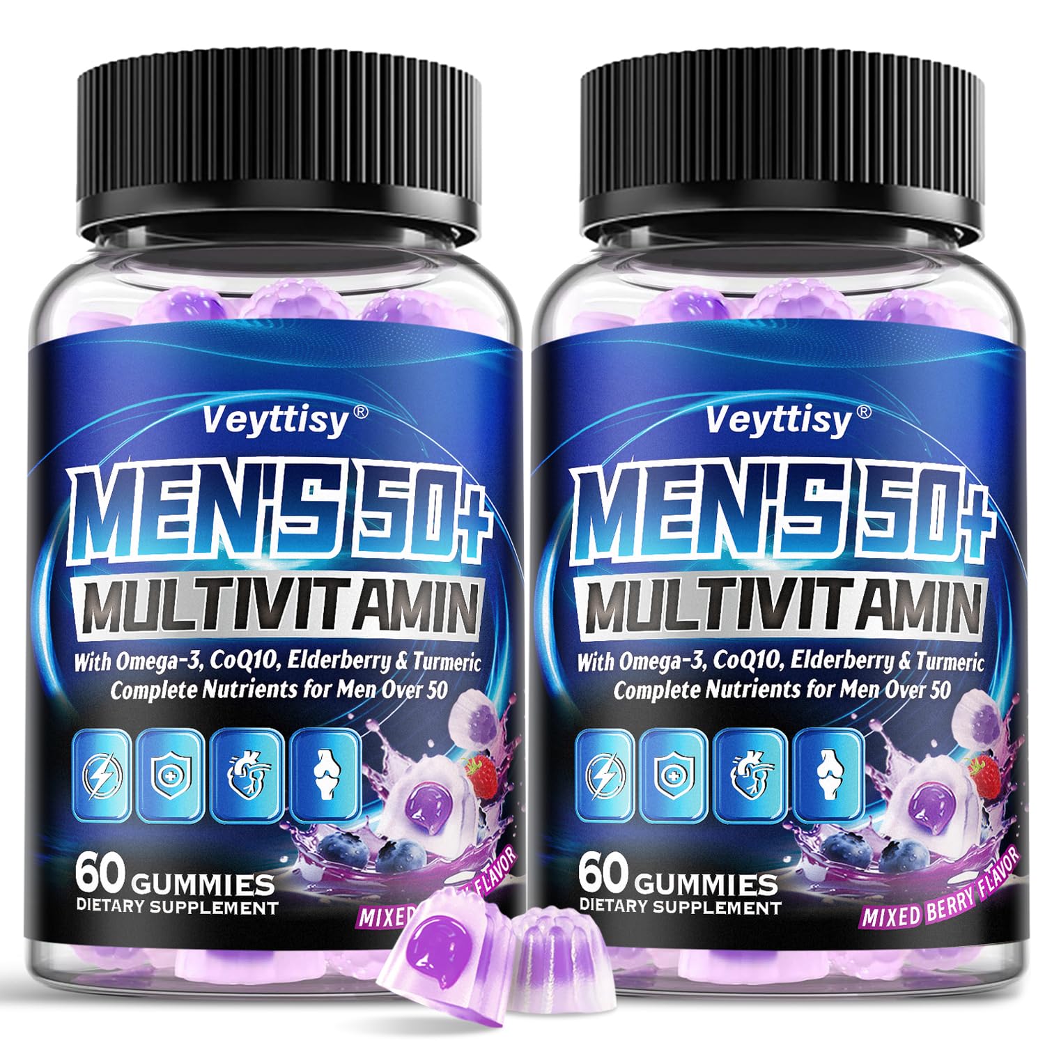 Gommes Veyttisy en emballage, soutien quotidien pour homme 50+.
