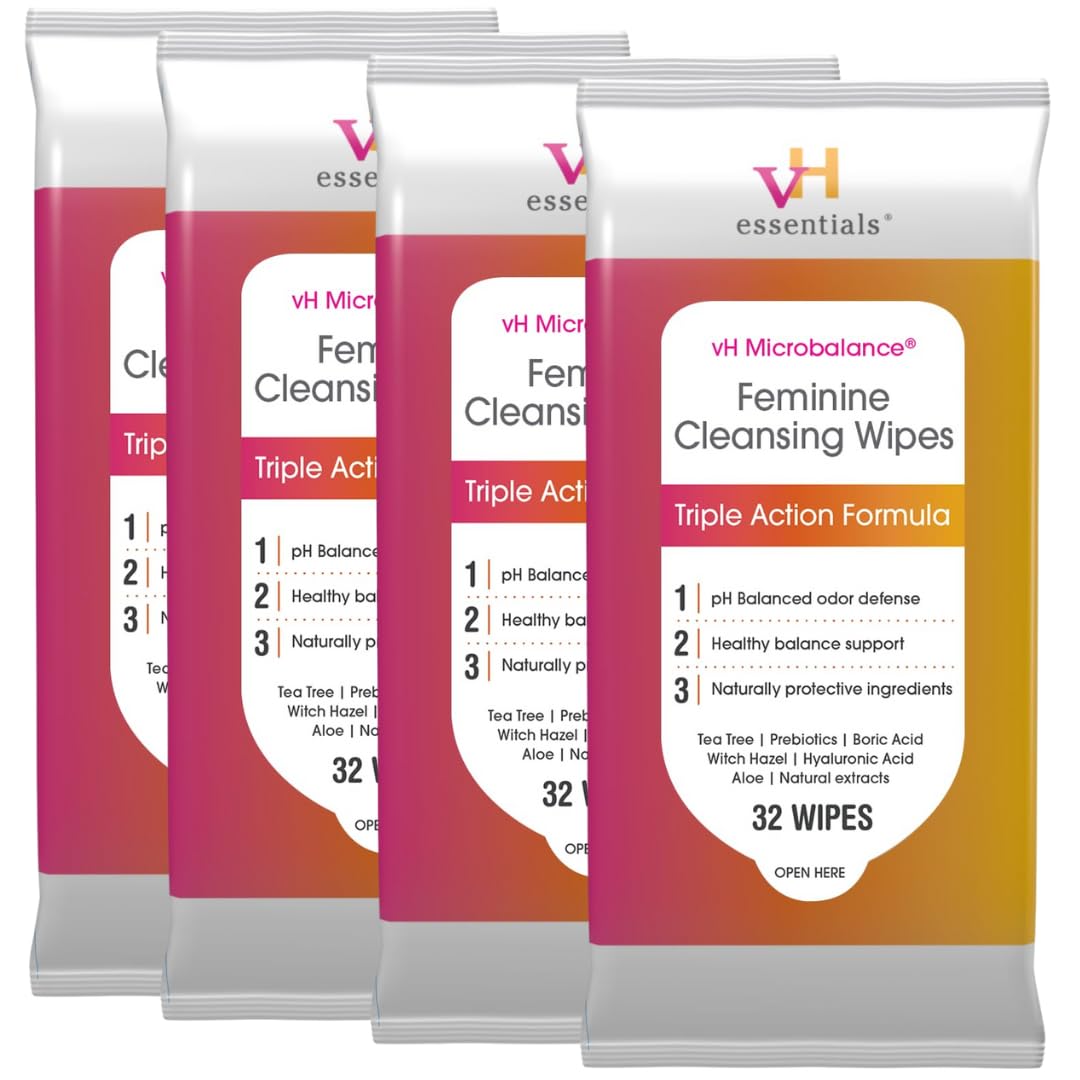 vh essentials lingettes nettoyage féminin, sensation de fraîcheur grâce au pH équilibré.