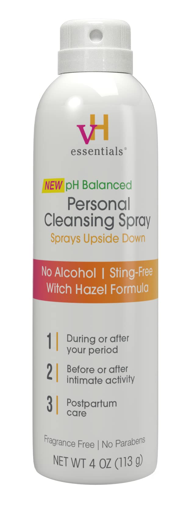 Spray lavage intime vh essentials en flacon pratique et discret.