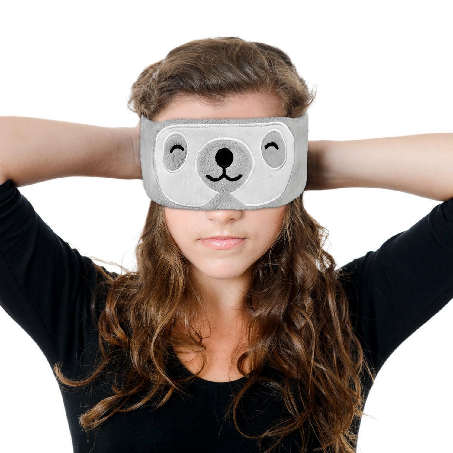 VHOPMORE masque sommeil cartoon paresseux, design ludique pour meilleur confort nocturne